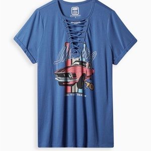 TORRID LACE UP MUSTANG SHIRT SIZE 3X NEW NO TAGS
